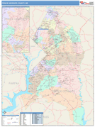 Prince George's County, MD Digital Map Color Cast Style